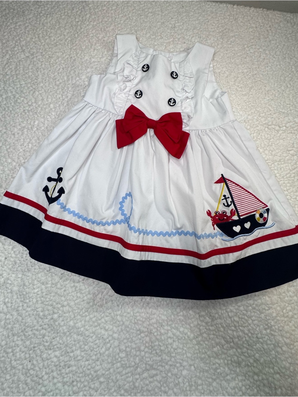 Good Lad White Baby Outfit with Pink Brand Tag and Red Accent
